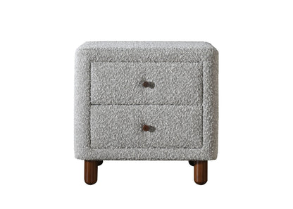 Cleo Gray Boucle Nightstand - 1st Choice Furniture Direct