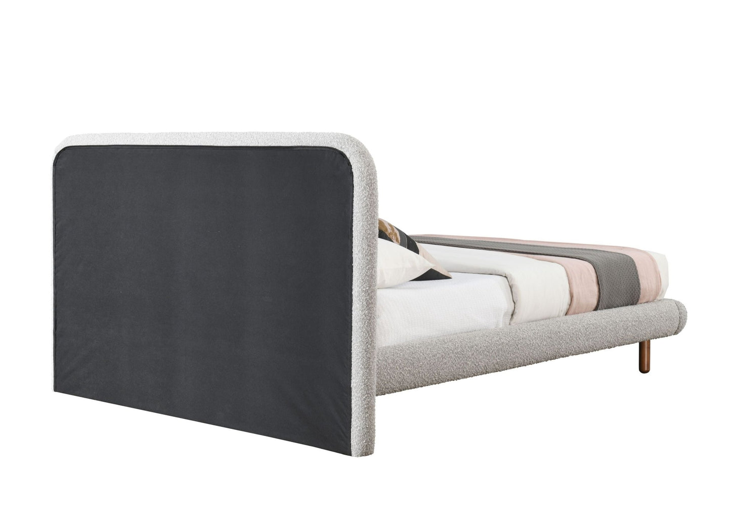 Cleo Gray Boucle Queen Bed - 1st Choice Furniture Direct