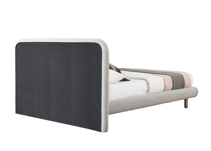 Cleo Gray Boucle Queen Bed - 1st Choice Furniture Direct