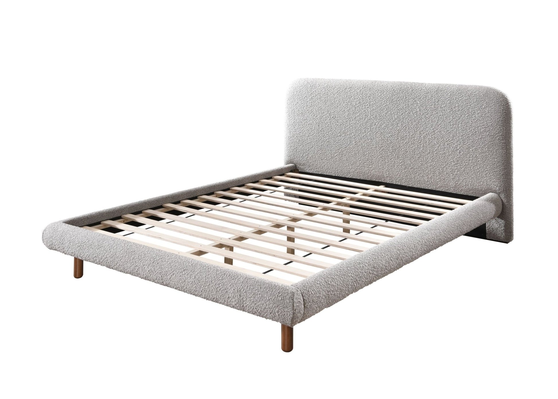 Cleo Gray Boucle Queen Bed - 1st Choice Furniture Direct