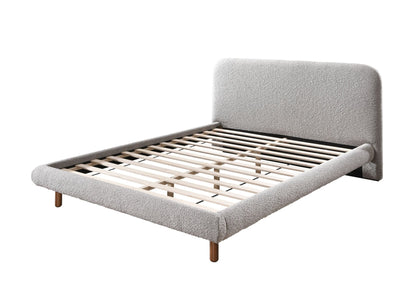 Cleo Gray Boucle Queen Bed - 1st Choice Furniture Direct