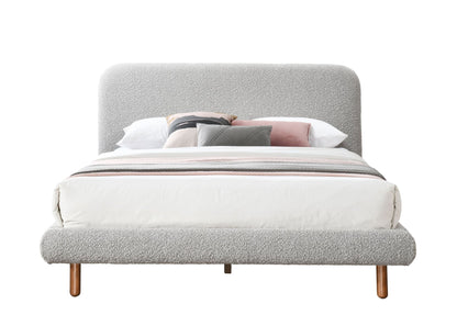 Cleo Gray Boucle Queen Bed - 1st Choice Furniture Direct