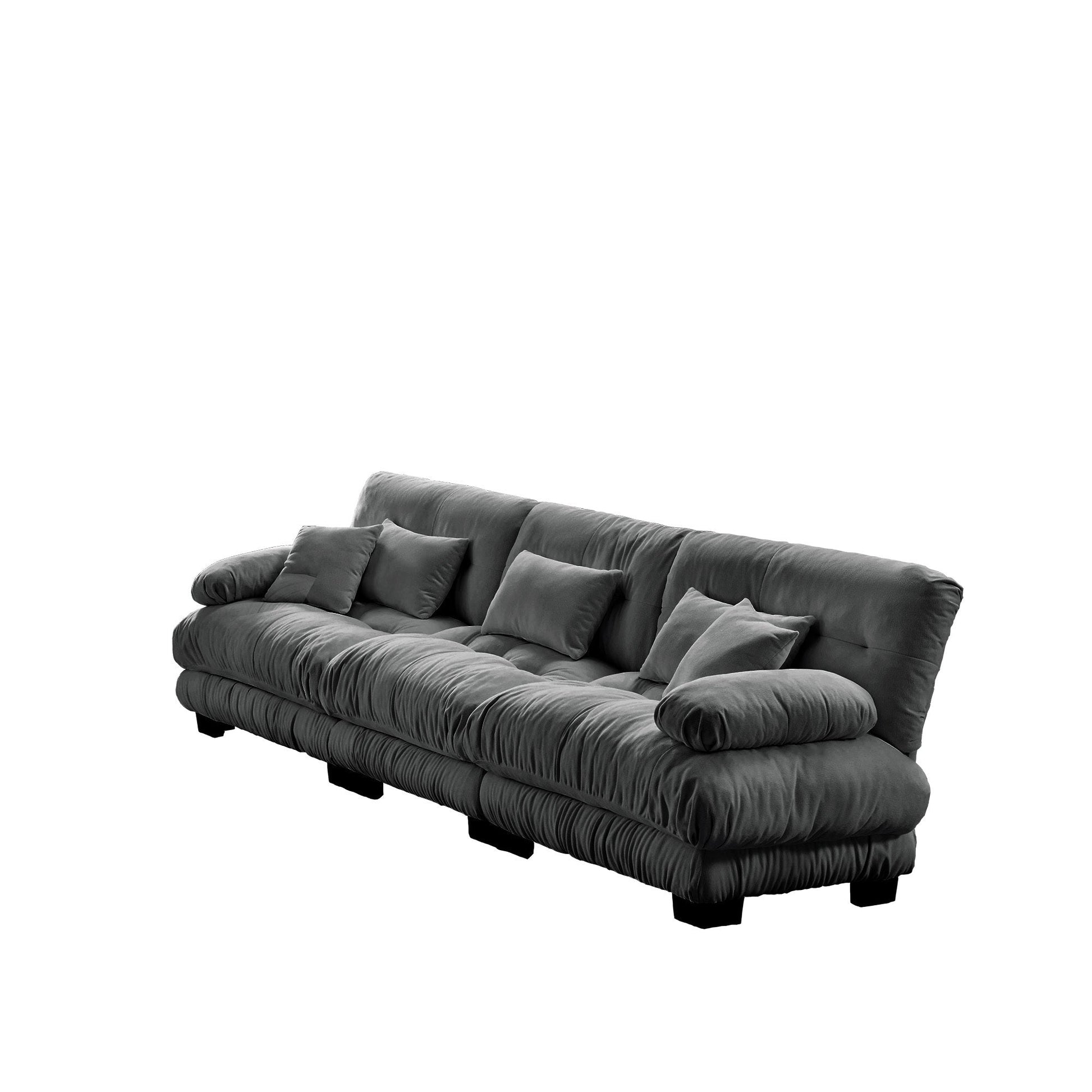 Cloud Couch 2 Seater Sofa for Living Room, Chenille 2 - Seat sofa with 2 Lumbar pillows and 2 throw pillows,Chenille Gray - 1st Choice Furniture Direct