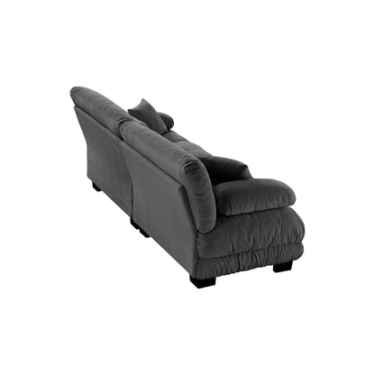 Cloud Couch 2 Seater Sofa for Living Room, Chenille 2 - Seat sofa with 2 Lumbar pillows and 2 throw pillows,Chenille Gray - 1st Choice Furniture Direct