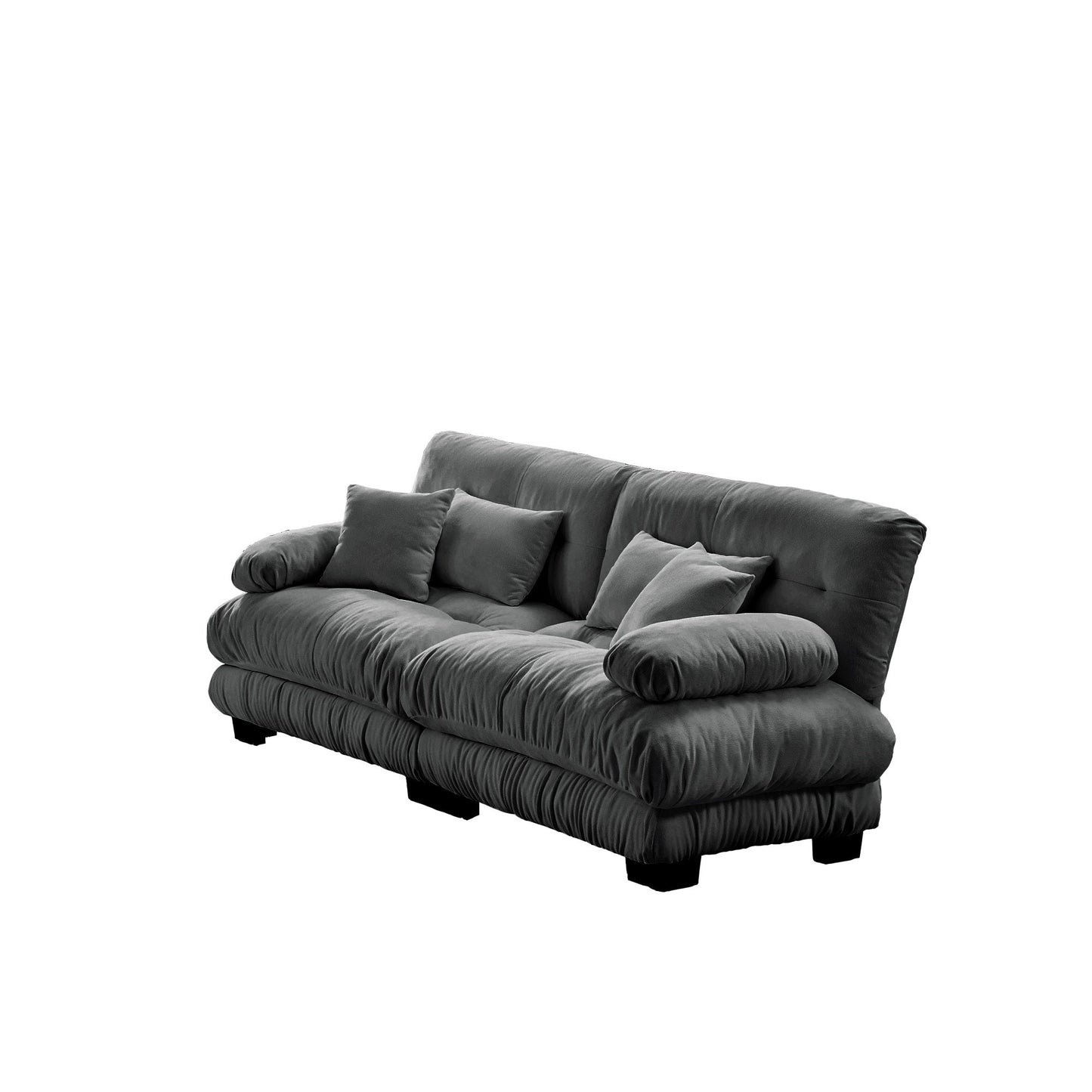 Cloud Couch 2 Seater Sofa for Living Room, Chenille 2 - Seat sofa with 2 Lumbar pillows and 2 throw pillows,Chenille Gray - 1st Choice Furniture Direct