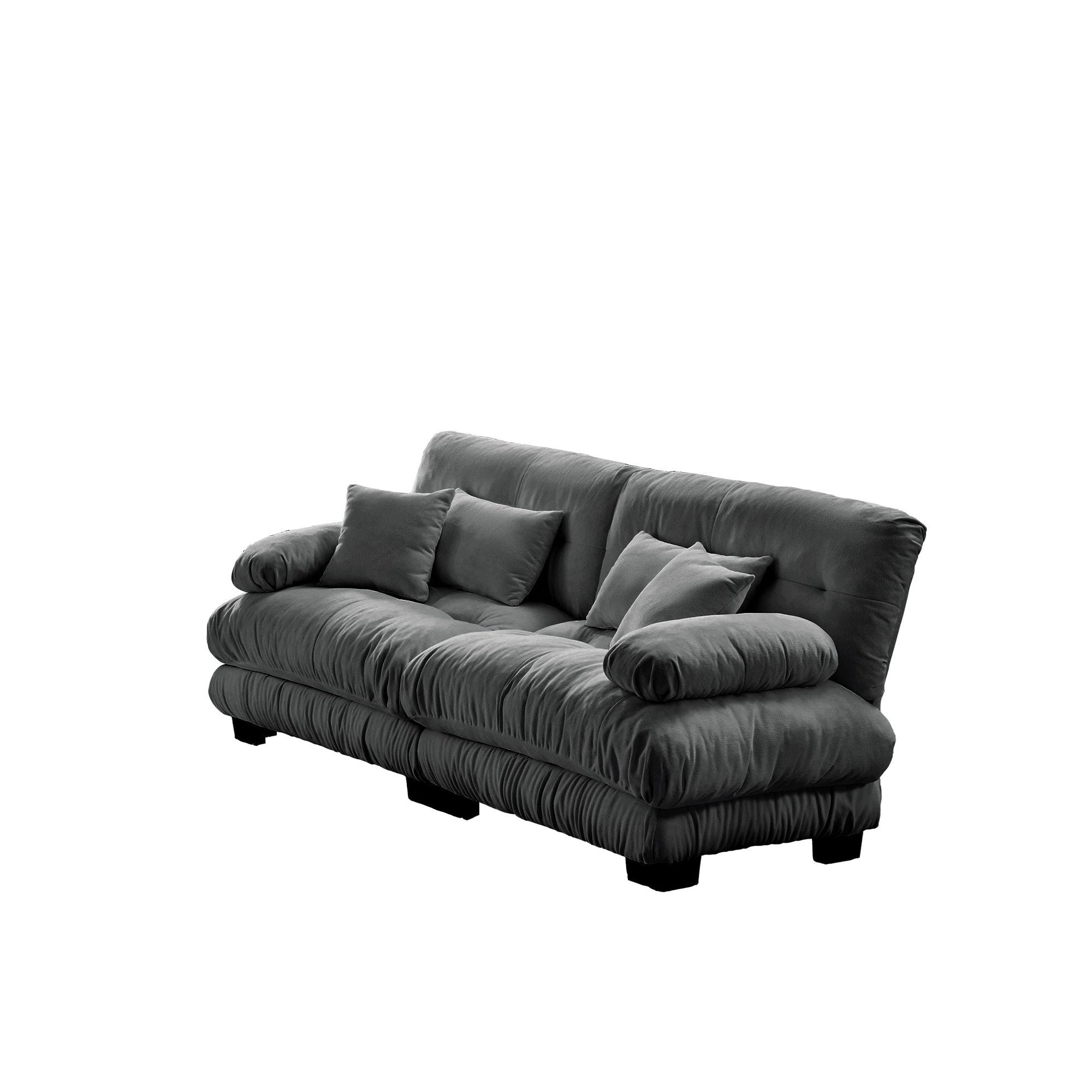 Cloud Couch 2 Seater Sofa for Living Room, Chenille 2 - Seat sofa with 2 Lumbar pillows and 2 throw pillows,Chenille Gray - 1st Choice Furniture Direct