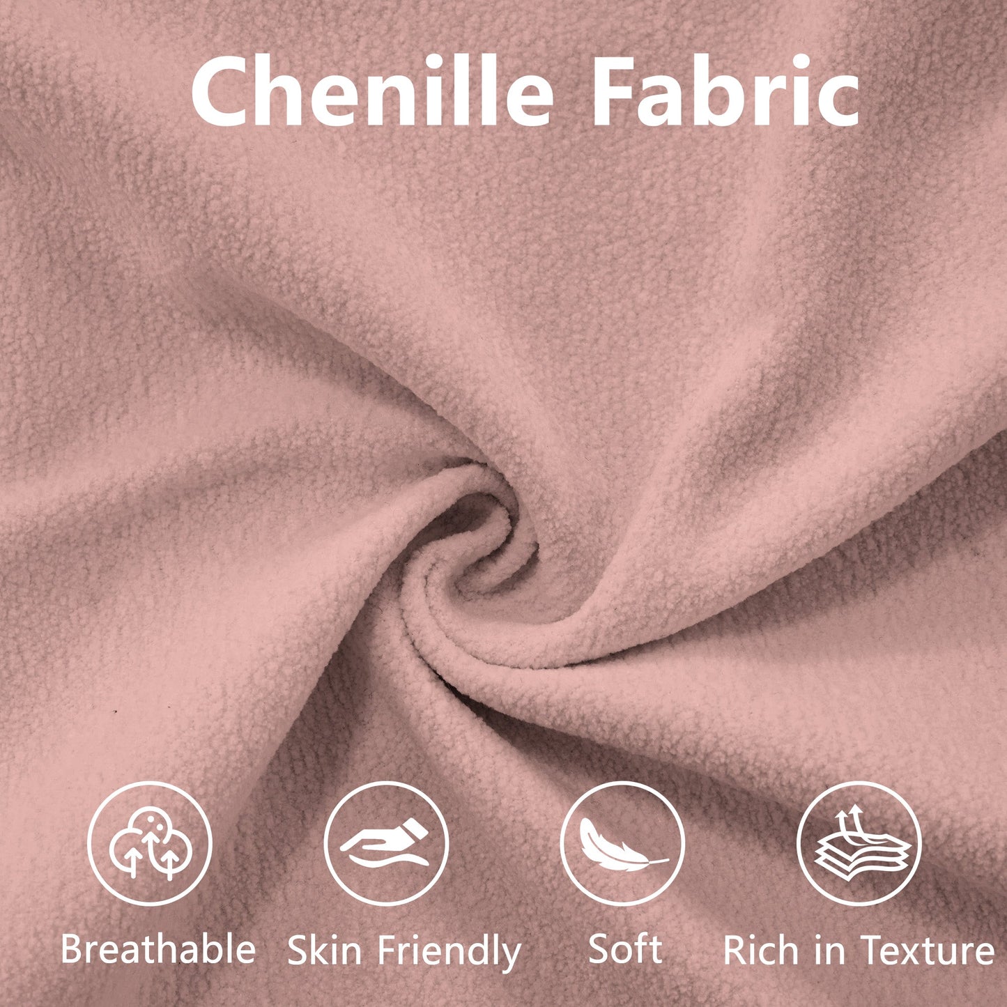 Cloud Couch Sectional Sofa for Living Room, Chenille 2 Seater Sofa with 2 Lumbar pillows and 2 throw pillows , Upholstered Wide Arm Sofa with Convertible Ottoman,Chenille Pink - 1st Choice Furniture Direct