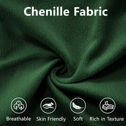 Cloud Couch Sectional Sofa for Living Room, Chenille 2 Seater Sofa with 2 Lumbar pillows and 2 throw pillows , Upholstered Wide Arm Sofa with Convertible Ottoman,Chenille Green - 1st Choice Furniture Direct
