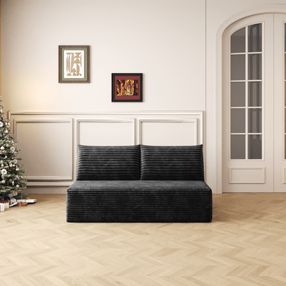Cloud Sectional Couch,Modern Modular Sofa with Deep Seat, Upholstered Couches for Living Room Bedroom,No Assembly Required,Black(Plush Corduroy Fabric) - 1st Choice Furniture Direct