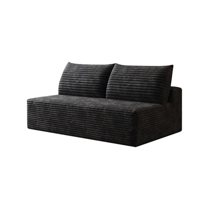Cloud Sectional Couch,Modern Modular Sofa with Deep Seat, Upholstered Couches for Living Room Bedroom,No Assembly Required,Black(Plush Corduroy Fabric) - 1st Choice Furniture Direct