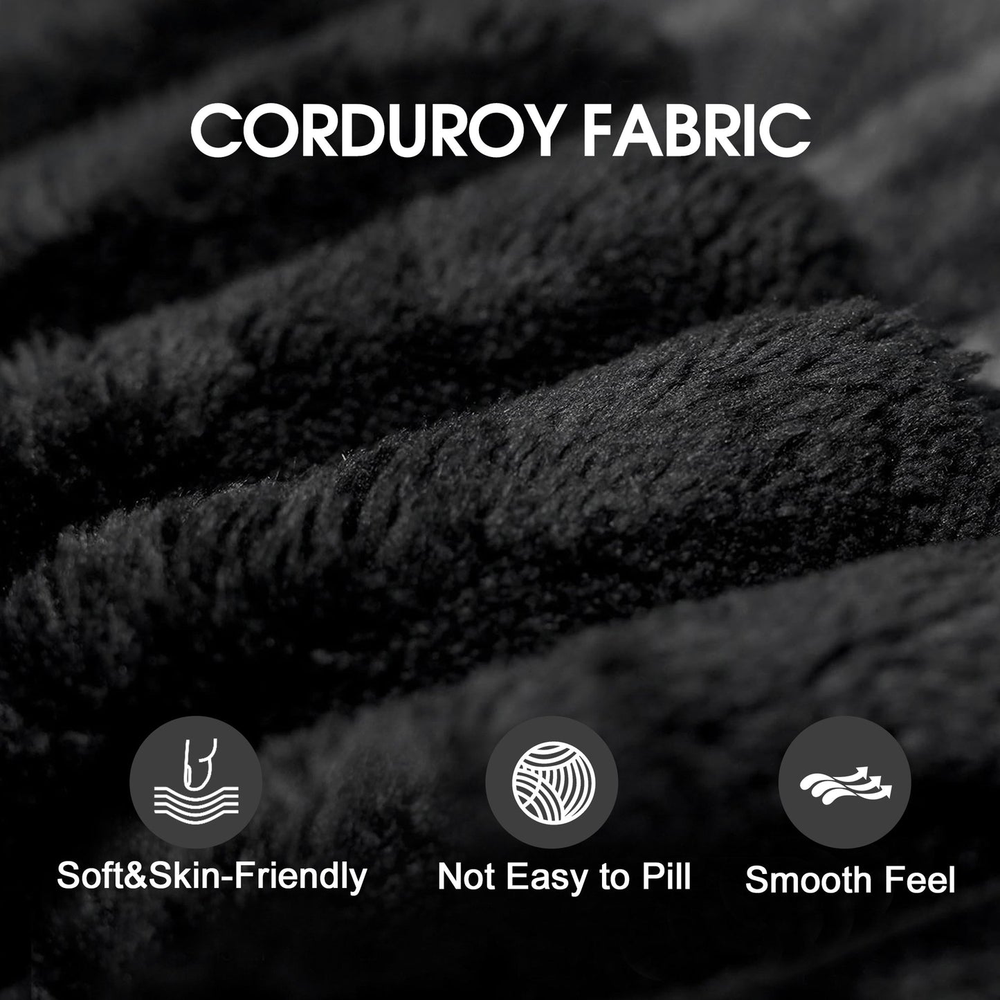 Cloud Sectional Couch,Modern Modular Sofa with Deep Seat, Upholstered Couches for Living Room Bedroom,No Assembly Required,Black(Plush Corduroy Fabric) - 1st Choice Furniture Direct