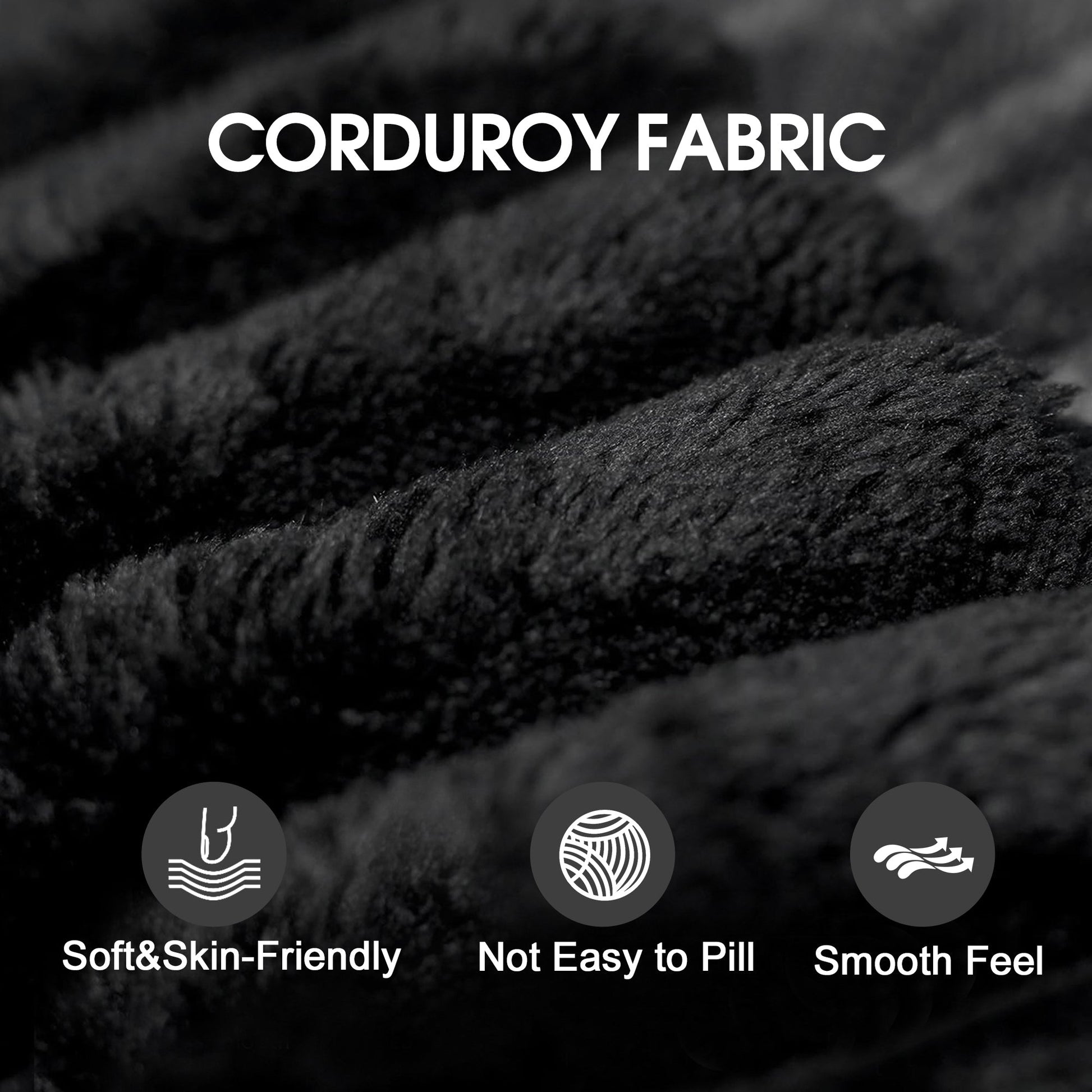 Cloud Sectional Couch,Modern Modular Sofa with Deep Seat, Upholstered Couches for Living Room Bedroom,No Assembly Required,Black(Plush Corduroy Fabric) - 1st Choice Furniture Direct