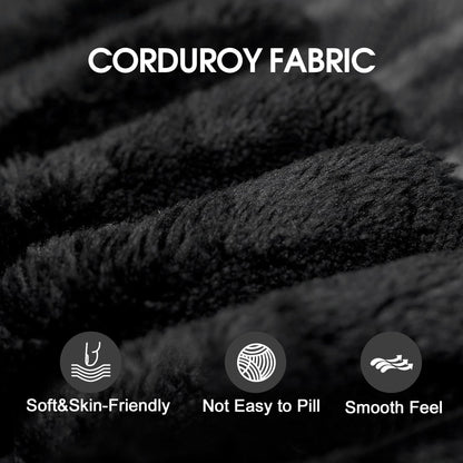 Cloud Sectional Couch,Modern Modular Sofa with Deep Seat, Upholstered Couches for Living Room Bedroom,No Assembly Required,Black(Plush Corduroy Fabric) - 1st Choice Furniture Direct