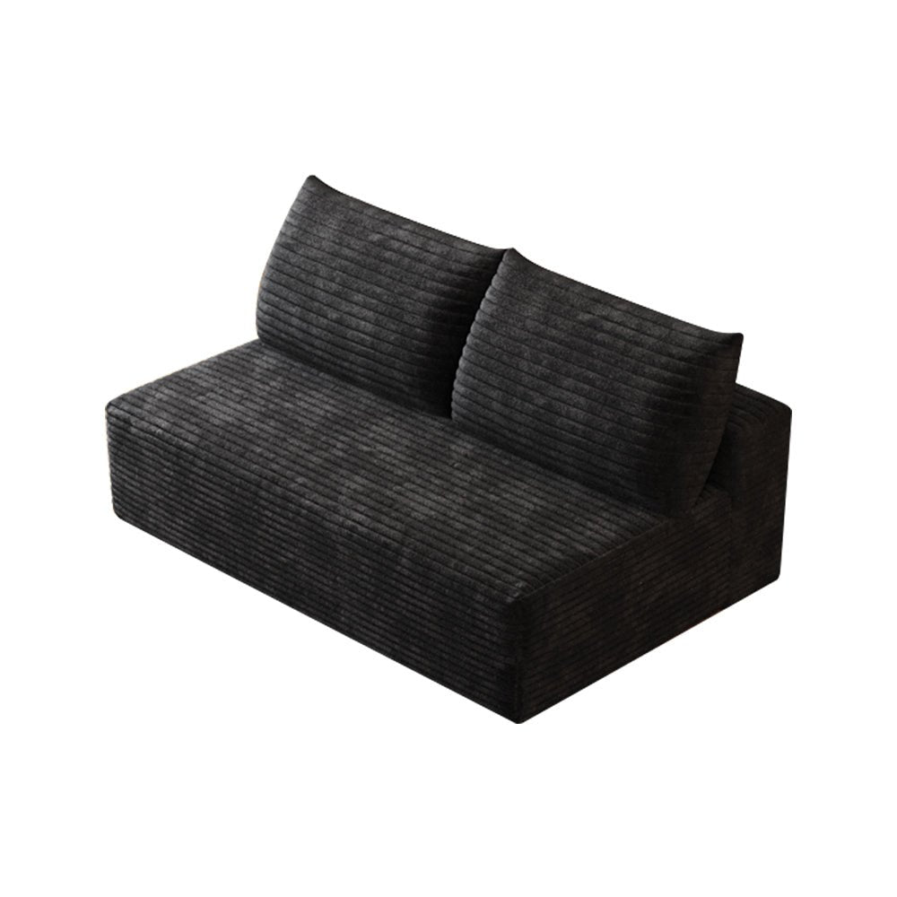 Cloud Sectional Couch,Modern Modular Sofa with Deep Seat, Upholstered Couches for Living Room Bedroom,No Assembly Required,Black(Plush Corduroy Fabric) - 1st Choice Furniture Direct
