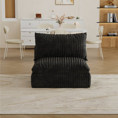 Cloud Sofa,Corduroy Fabric,Deep Seat Couches,Double - layer design,Removable Cushion,No Assembly, DIY Combination for Living room, Bedroom,Conference room ,Apartment,Black - 1st Choice Furniture Direct