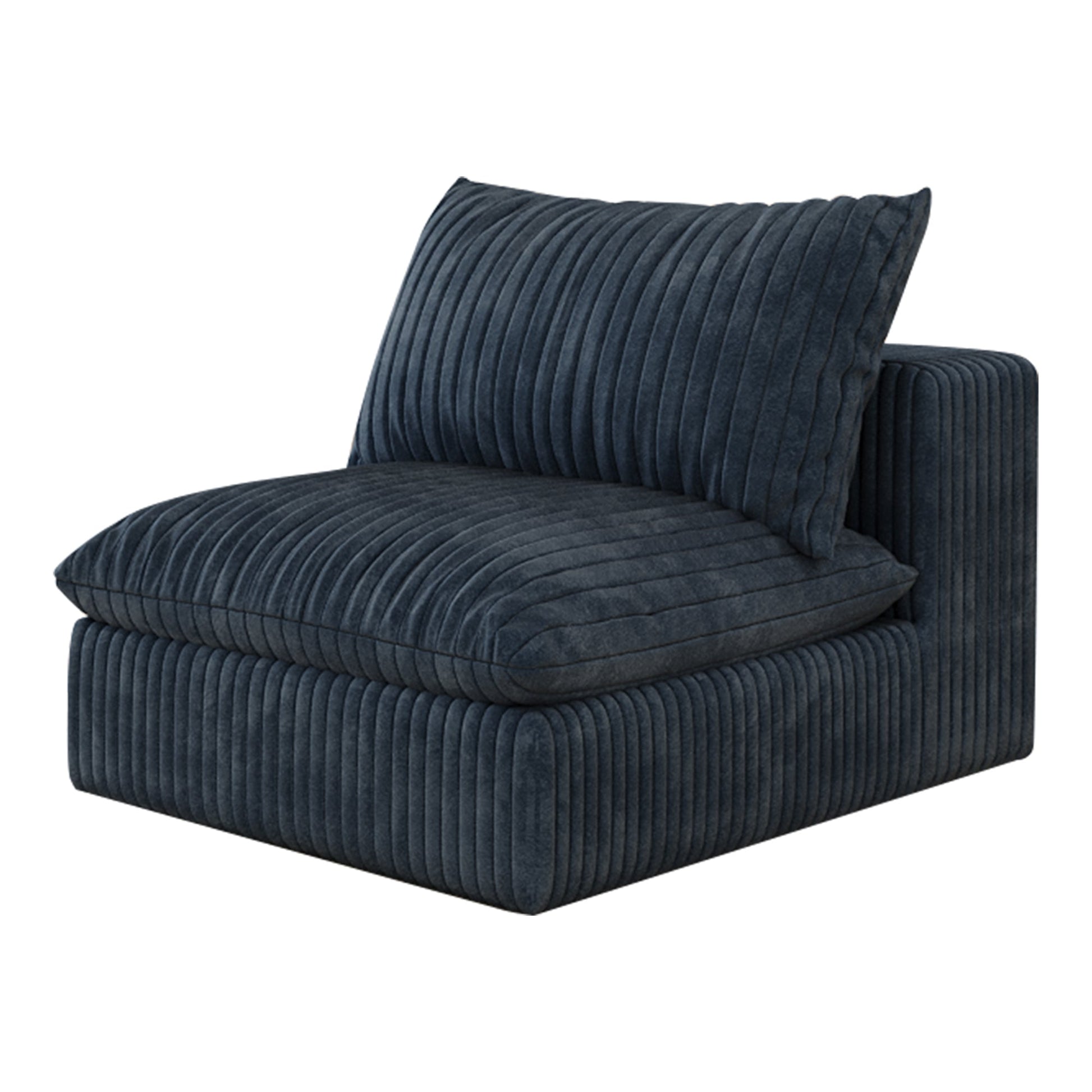 Cloud Sofa,Corduroy Fabric,Deep Seat Couches,Double - layer design,Removable Cushion,No Assembly, DIY Combination for Living room, Bedroom,Conference room ,Apartment,Blue - 1st Choice Furniture Direct
