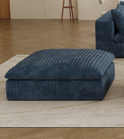 Cloud Sofa,Corduroy Fabric,Deep Seat Couches,Double - layer design,Removable Cushion,No Assembly, DIY Combination for Living room, Bedroom,Conference room ,Apartment,Blue - 1st Choice Furniture Direct
