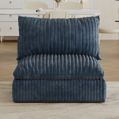Cloud Sofa,Corduroy Fabric,Deep Seat Couches,Double - layer design,Removable Cushion,No Assembly, DIY Combination for Living room, Bedroom,Conference room ,Apartment,Blue - 1st Choice Furniture Direct