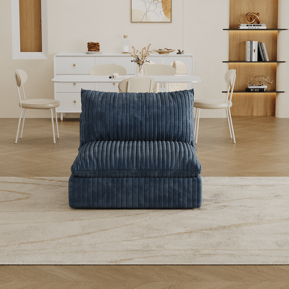 Cloud Sofa,Corduroy Fabric,Deep Seat Couches,Double - layer design,Removable Cushion,No Assembly, DIY Combination for Living room, Bedroom,Conference room ,Apartment,Blue - 1st Choice Furniture Direct