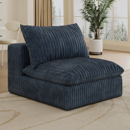 Cloud Sofa,Corduroy Fabric,Deep Seat Couches,Double - layer design,Removable Cushion,No Assembly, DIY Combination for Living room, Bedroom,Conference room ,Apartment,Blue - 1st Choice Furniture Direct