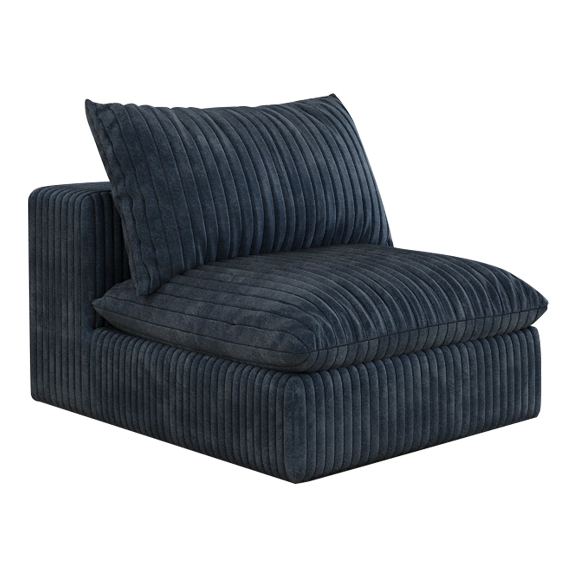 Cloud Sofa,Corduroy Fabric,Deep Seat Couches,Double - layer design,Removable Cushion,No Assembly, DIY Combination for Living room, Bedroom,Conference room ,Apartment,Blue - 1st Choice Furniture Direct