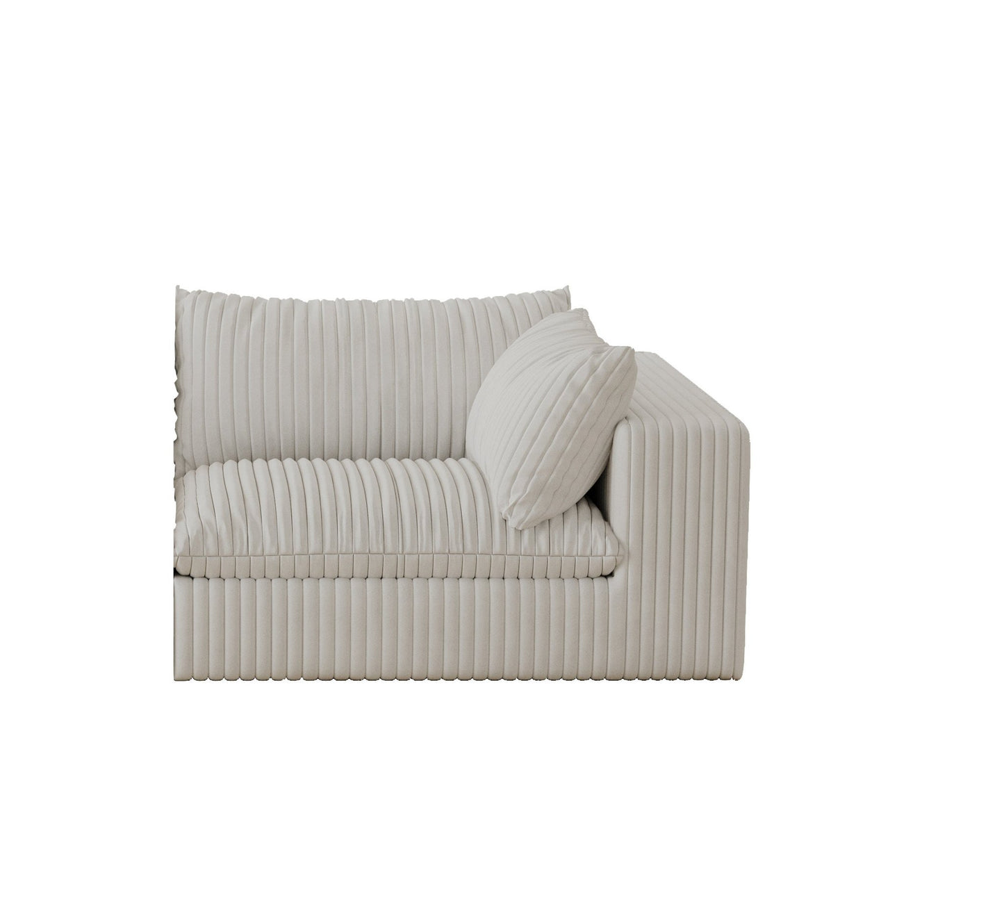 Cloud Sofa,Corduroy Fabric,Deep Seat Couches,Double - layer design,Removable Cushion,No Assembly, DIY Combination for Living room, Bedroom,Conference room ,Apartment,White - 1st Choice Furniture Direct