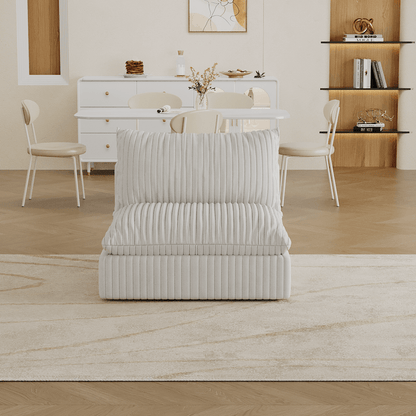 Cloud Sofa,Corduroy Fabric,Deep Seat Couches,Double - layer design,Removable Cushion,No Assembly, DIY Combination for Living room, Bedroom,Conference room ,Apartment,White - 1st Choice Furniture Direct