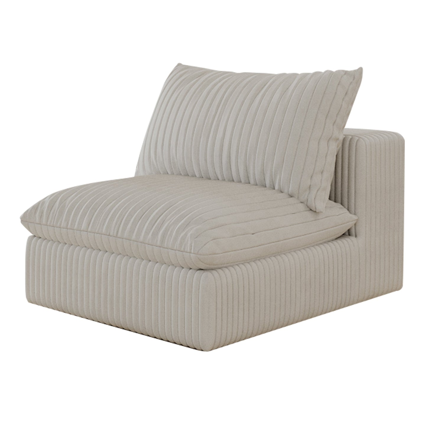 Cloud Sofa,Corduroy Fabric,Deep Seat Couches,Double - layer design,Removable Cushion,No Assembly, DIY Combination for Living room, Bedroom,Conference room ,Apartment,White - 1st Choice Furniture Direct