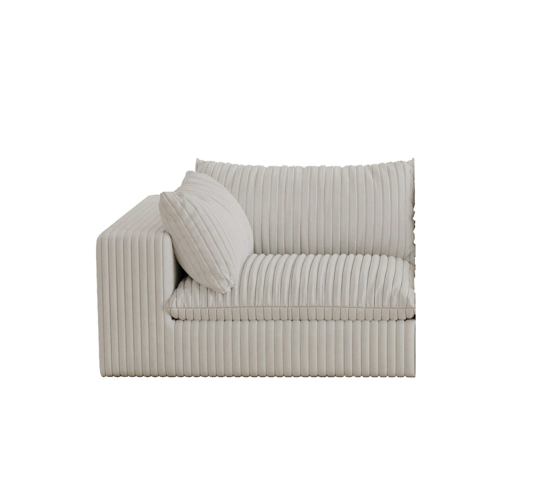 Cloud Sofa,Corduroy Fabric,Deep Seat Couches,Double - layer design,Removable Cushion,No Assembly, DIY Combination for Living room, Bedroom,Conference room ,Apartment,White - 1st Choice Furniture Direct