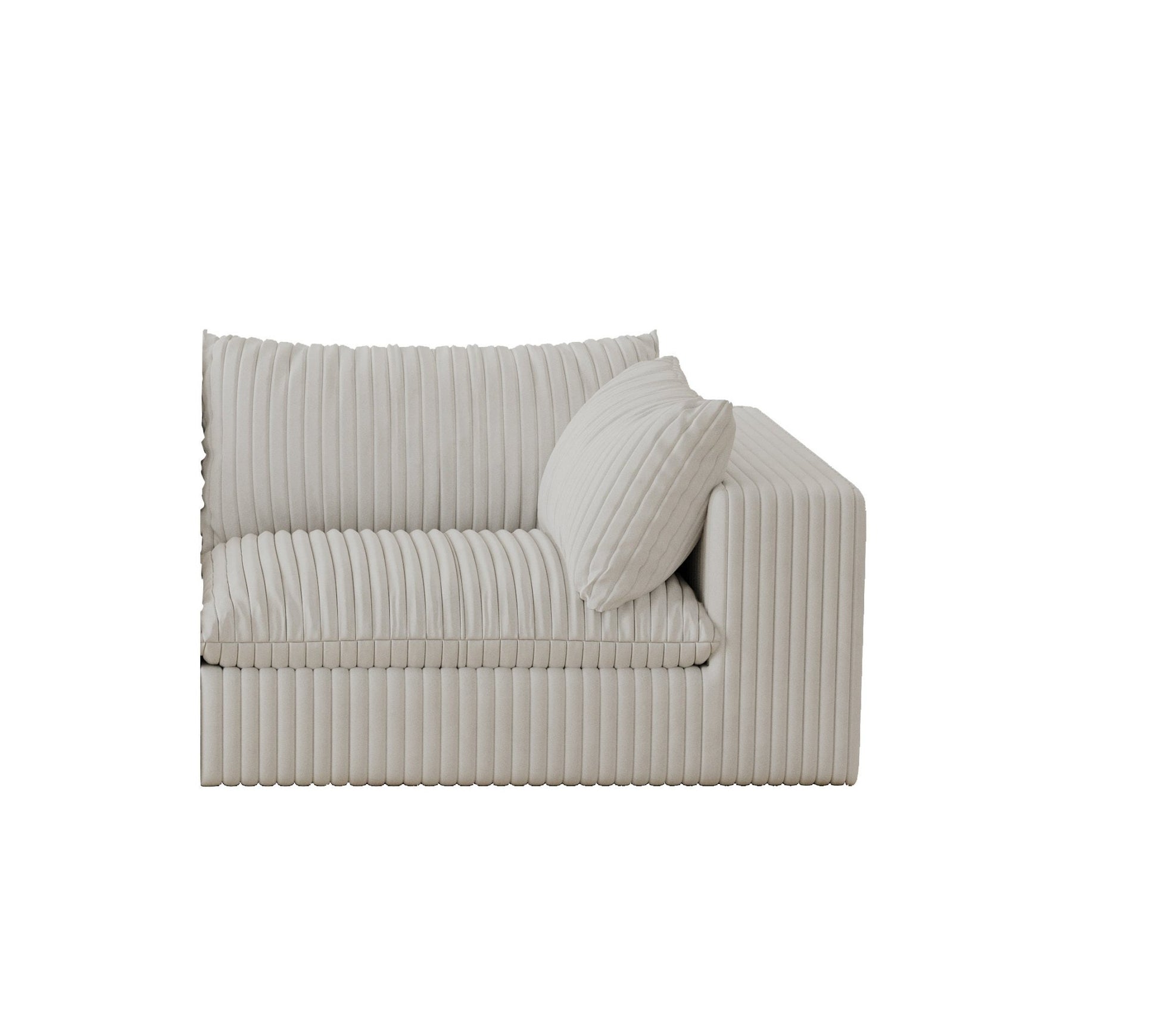 Cloud Sofa,Corduroy Fabric,Deep Seat Couches,Double - layer design,Removable Cushion,No Assembly, DIY Combination for Living room, Bedroom,Conference room ,Apartment,White - 1st Choice Furniture Direct
