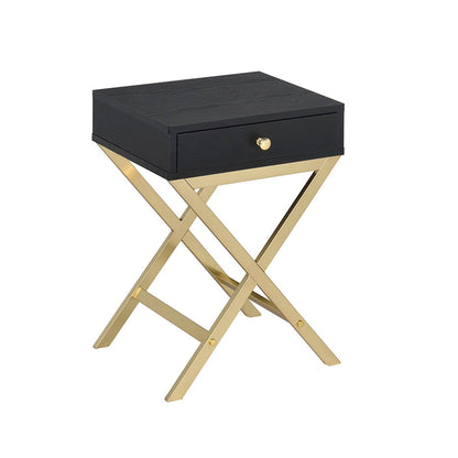 Coleen Black & Brass Finish Accent Table - 1st Choice Furniture Direct