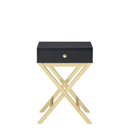 Coleen Black & Brass Finish Accent Table - 1st Choice Furniture Direct