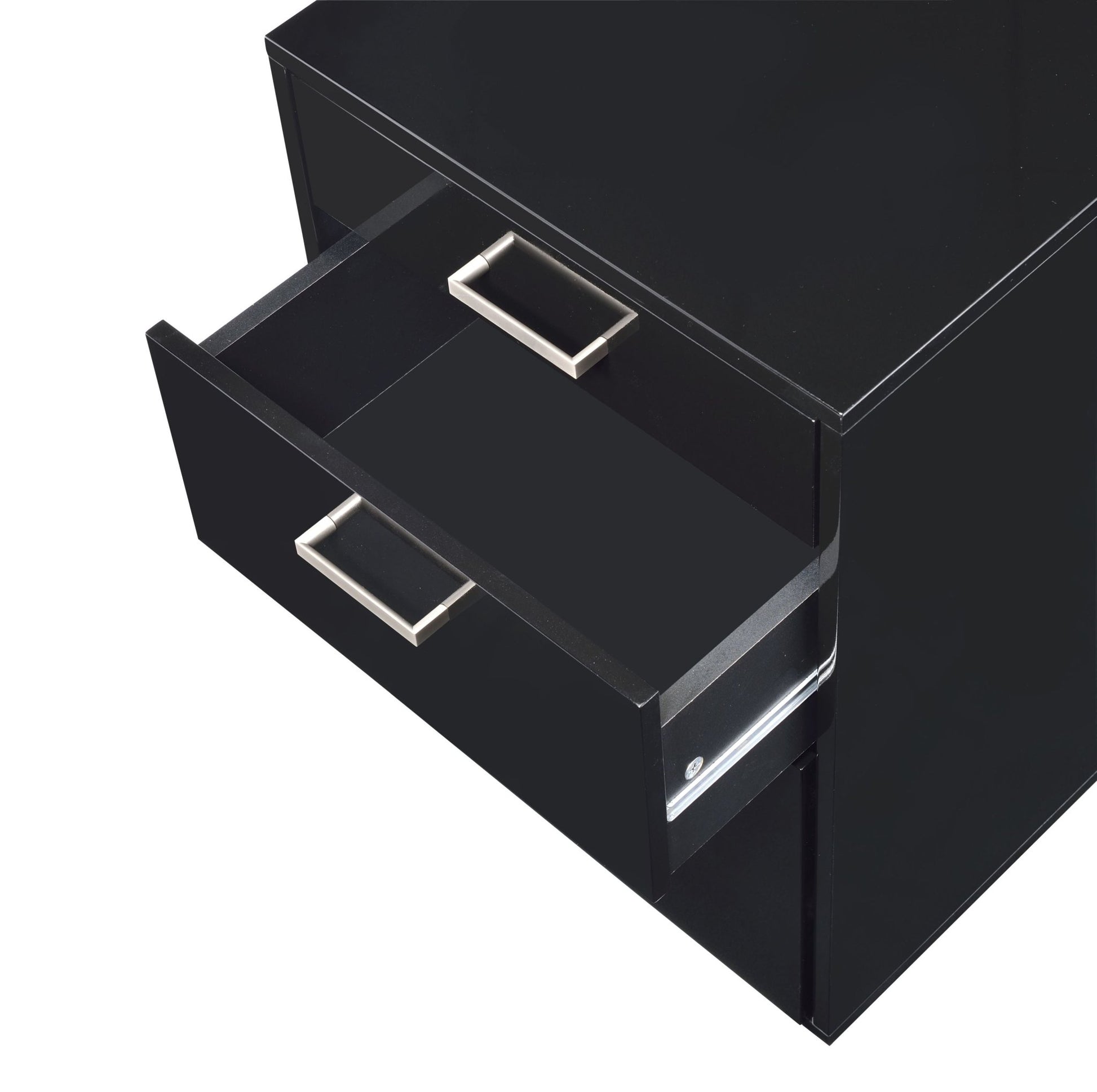 Coleen Black High Gloss & Chrome Finish Cabinet - 1st Choice Furniture Direct