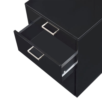Coleen Black High Gloss & Chrome Finish Cabinet - 1st Choice Furniture Direct