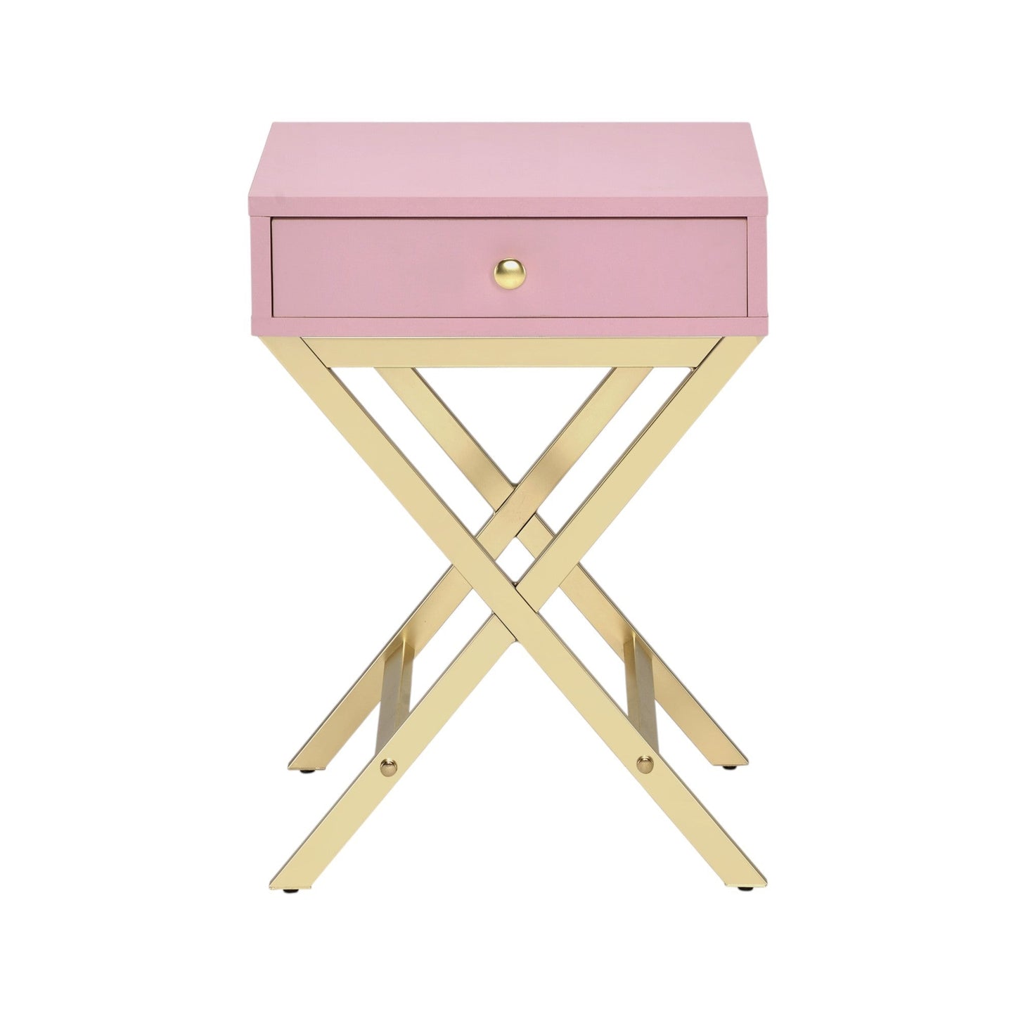 Coleen Pink & Gold Finish Accent Table - 1st Choice Furniture Direct