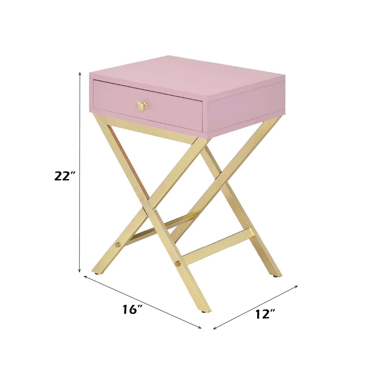 Coleen Pink & Gold Finish Accent Table - 1st Choice Furniture Direct