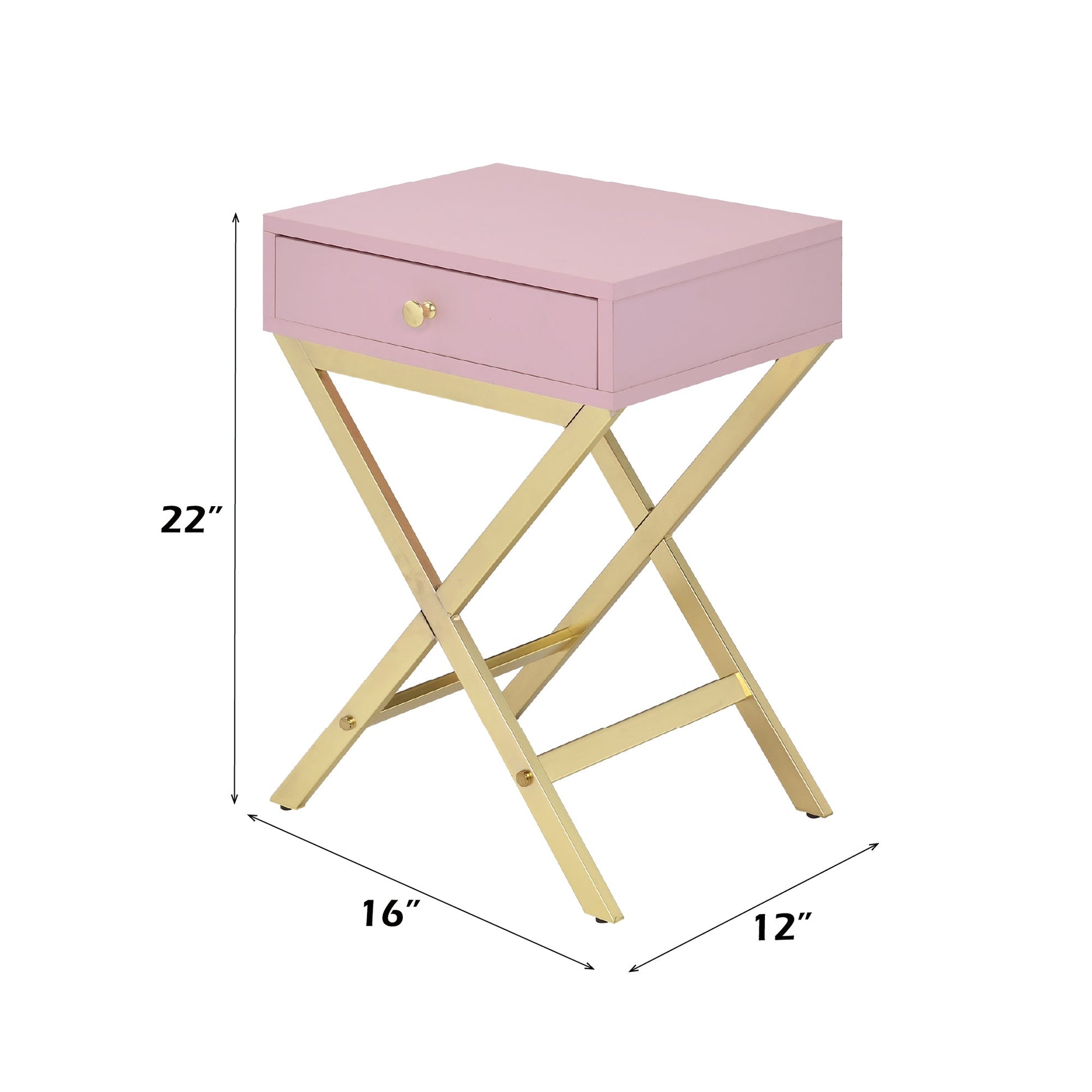 Coleen Pink & Gold Finish Accent Table - 1st Choice Furniture Direct