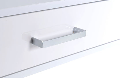 Coleen White High Gloss & Chrome Finish Writing Desk W/USB - 1st Choice Furniture Direct