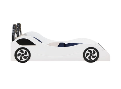 Colen White Finish Twin Car Bed with LED - 1st Choice Furniture Direct