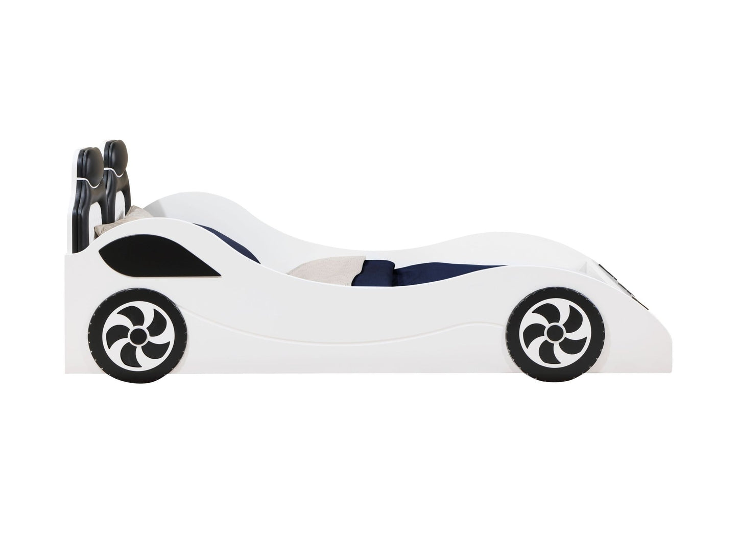 Colen White Finish Twin Car Bed with LED - 1st Choice Furniture Direct