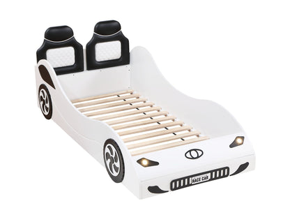 Colen White Finish Twin Car Bed with LED - 1st Choice Furniture Direct