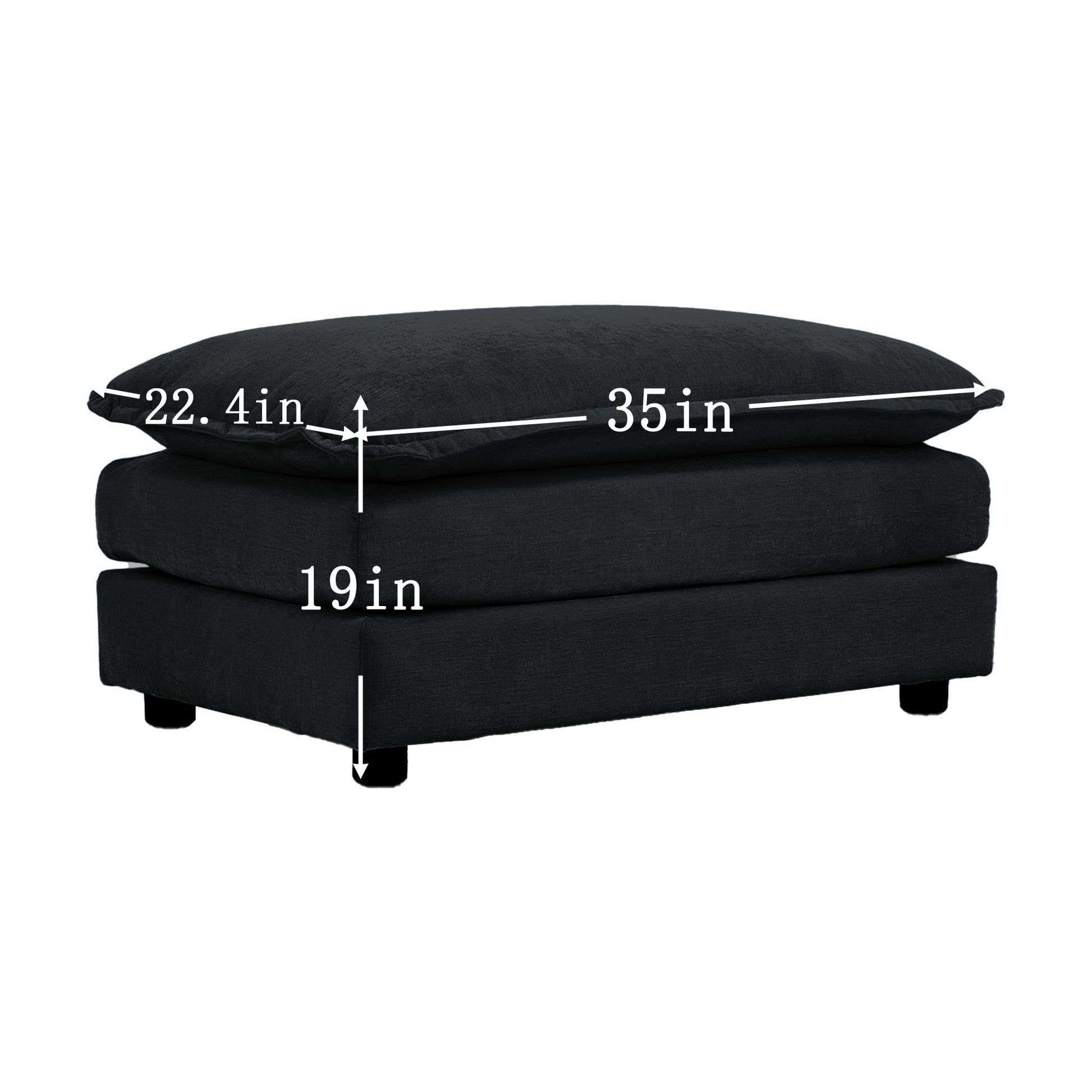 Comfort U Shaped Couch with Reversible Chaise, Modular Large U - Shape Sectional Sofa, Double Extra Ottomans,Black Chenille - 1st Choice Furniture Direct