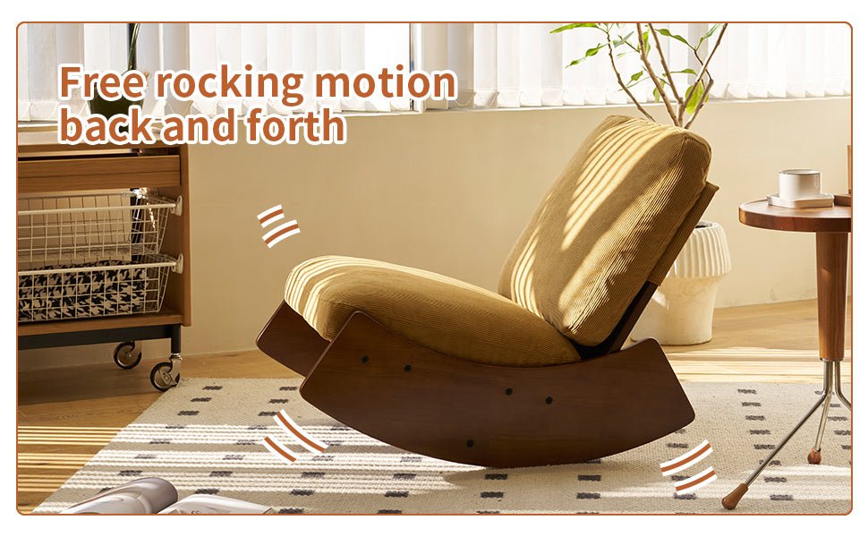 Comfortable Glider Rocking Chair, High - Quality Upholstery Glider Chair, Solid Wood Frame, Perfect for Multiple Settings Accent Reading Chair for Bedroom,Living Room,Nursery - 1st Choice Furniture Direct