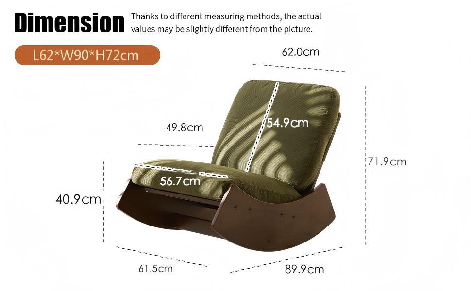 Comfortable Glider Rocking Chair, High - Quality Upholstery Glider Chair, Solid Wood Frame, Perfect for Multiple Settings Accent Reading Chair for Bedroom,Living Room,Nursery - 1st Choice Furniture Direct