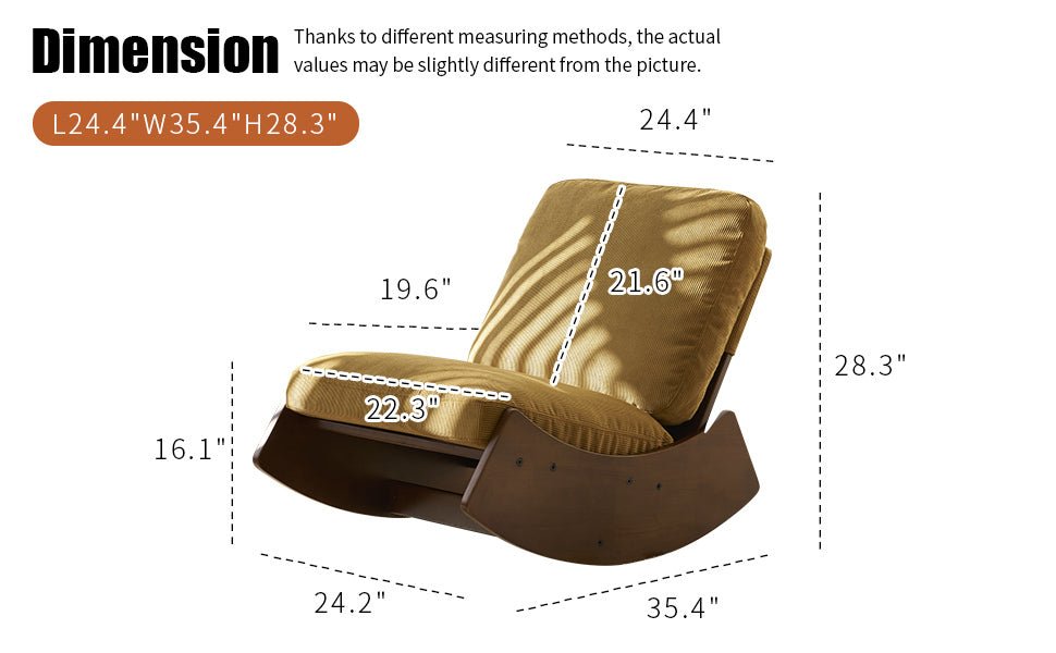 Comfortable Glider Rocking Chair, High - Quality Upholstery Glider Chair, Solid Wood Frame, Perfect for Multiple Settings Accent Reading Chair for Bedroom,Living Room,Nursery - 1st Choice Furniture Direct