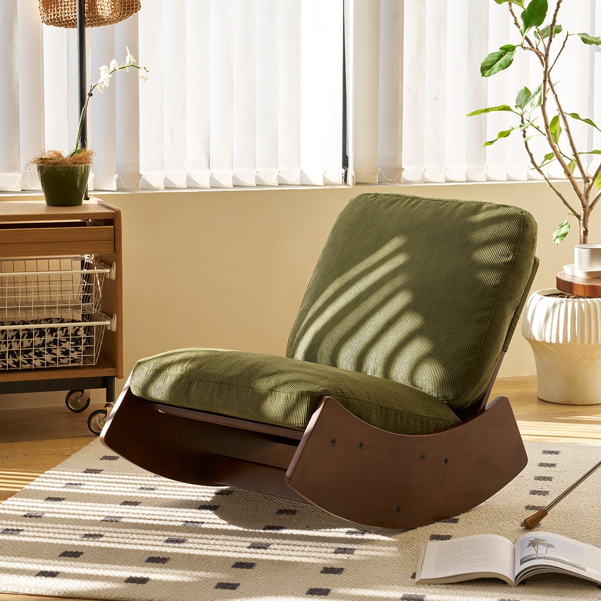 Comfortable Glider Rocking Chair, High - Quality Upholstery Glider Chair, Solid Wood Frame, Perfect for Multiple Settings Accent Reading Chair for Bedroom,Living Room,Nursery - 1st Choice Furniture Direct