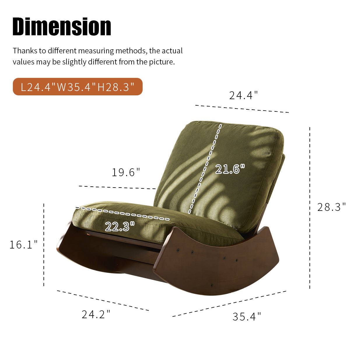 Comfortable Glider Rocking Chair, High - Quality Upholstery Glider Chair, Solid Wood Frame, Perfect for Multiple Settings Accent Reading Chair for Bedroom,Living Room,Nursery - 1st Choice Furniture Direct