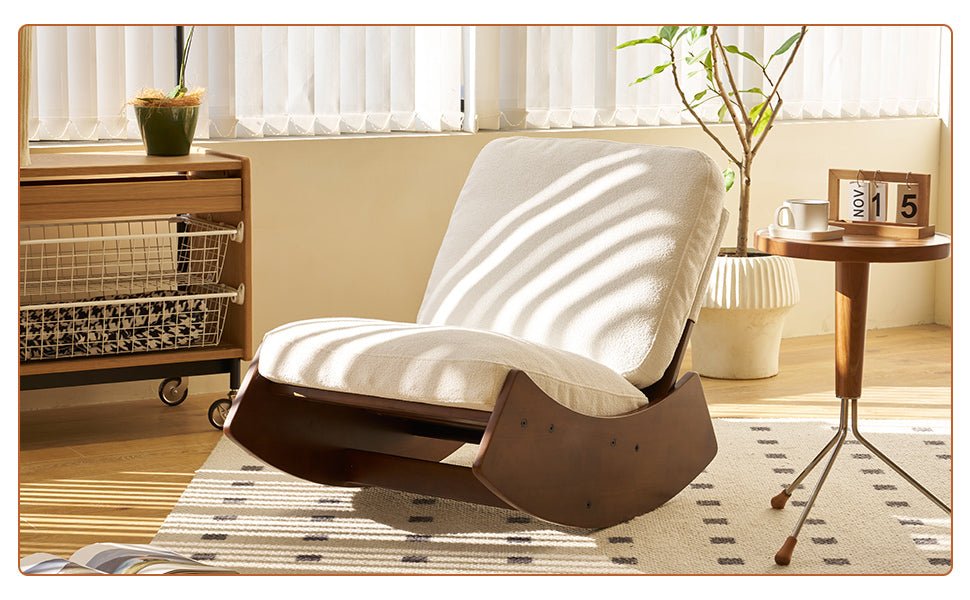 Comfortable Glider Rocking Chair, High - Quality Upholstery Glider Chair, Solid Wood Frame, Perfect for Multiple Settings Accent Reading Chair for Bedroom,Living Room,Nursery - 1st Choice Furniture Direct