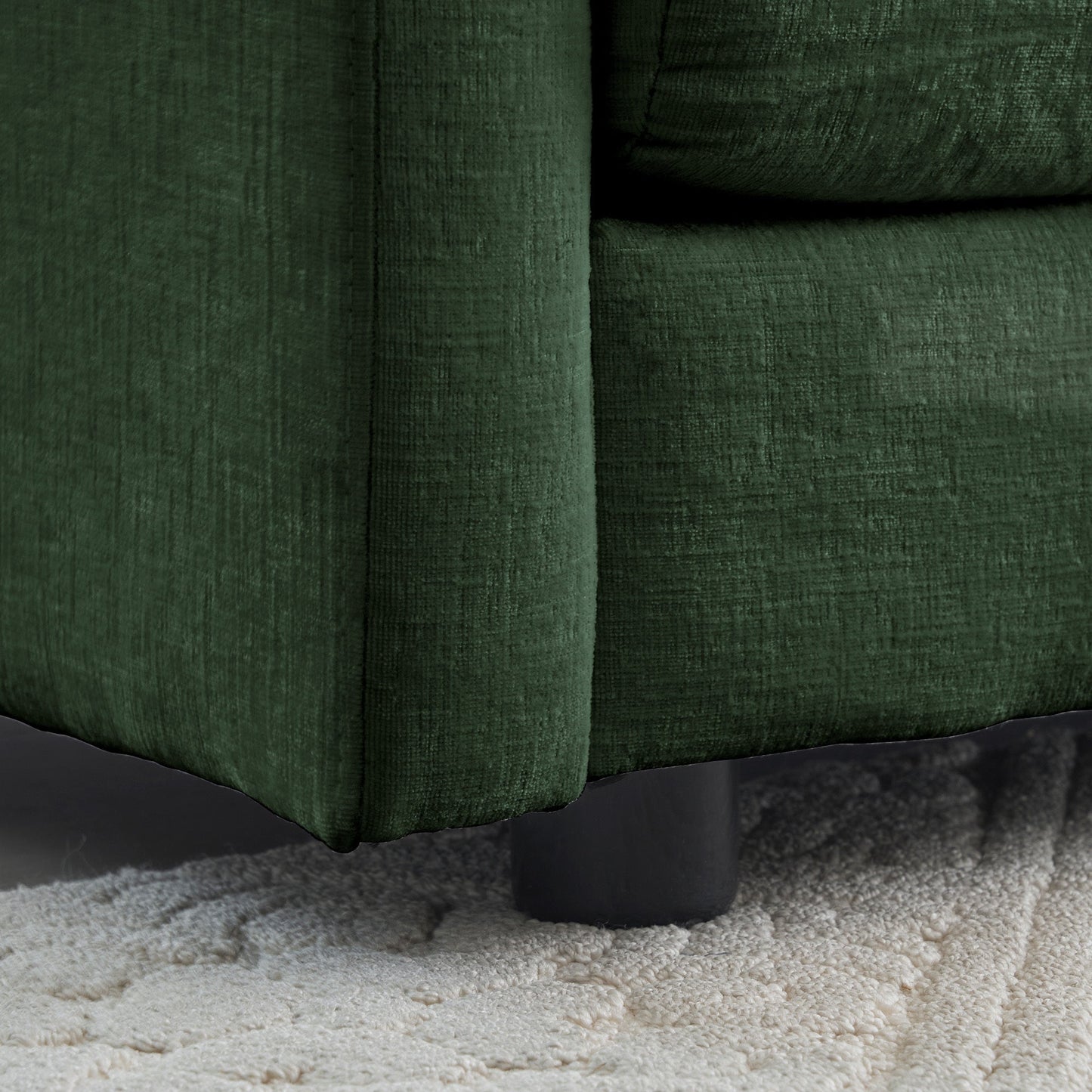 Comfy Deep Single Seat Sofa Upholstered Reading Armchair Living Room Chair Green Chenille Fabric , 1 Toss Pillow - 1st Choice Furniture Direct