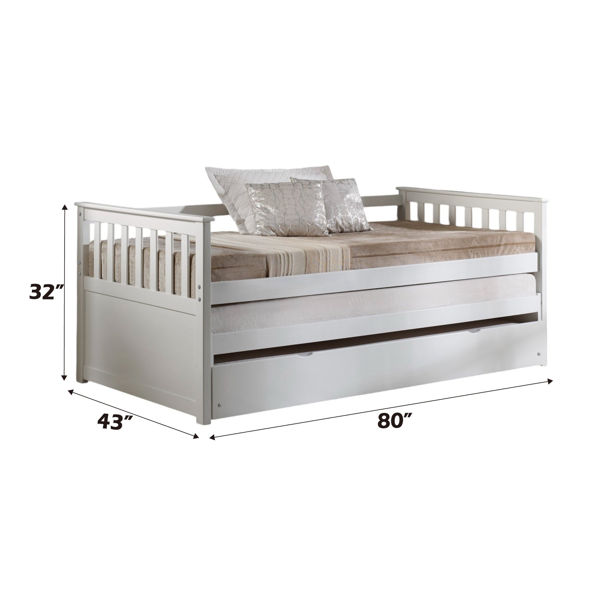 Cominia White Finish Daybed (Trundle Not Included, Twin Bed Only, No Storage) - 1st Choice Furniture Direct